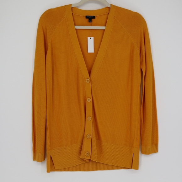 Talbots Sweaters - Talbots Women's Yellow Button Front V Neck Cardigan Sweater‎ Size Small Petite